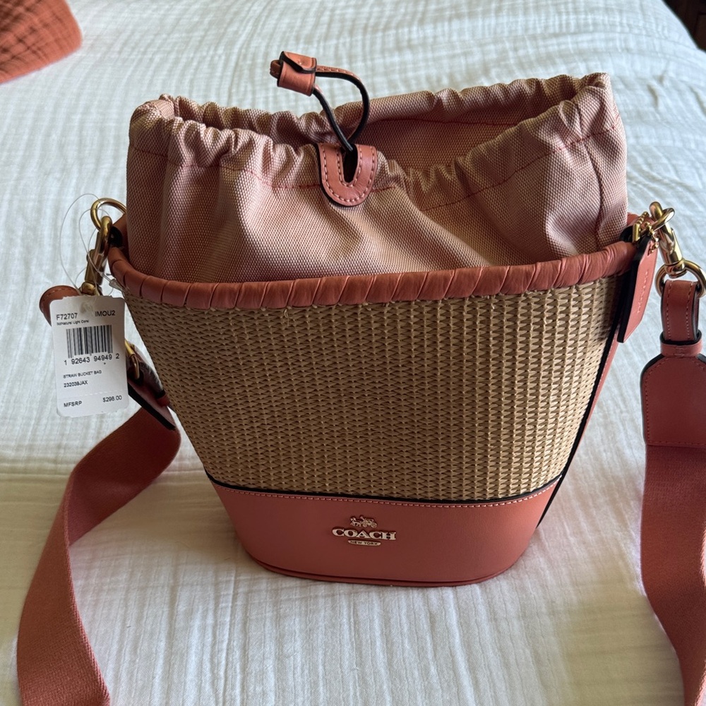 Coach Pink and Tan Crossbody Bag